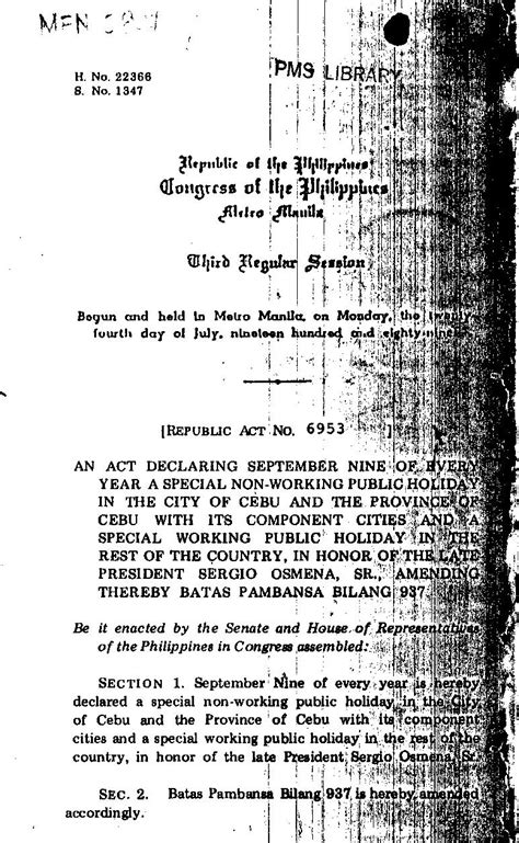 is september 9 a holiday in cebu|R.A. No. 6953 • An Act Declaring September 9 of Every Year a .